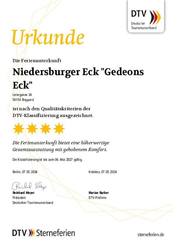Apartamento Niedersburger Eck, Wandern, Radfahren, Geniessen, Erholen Boppard Exterior foto